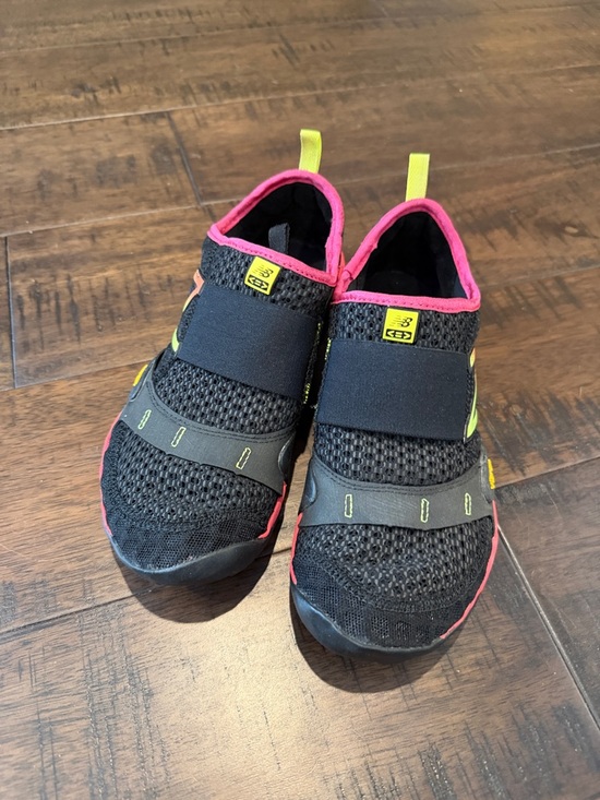 New Balance Shoes - New Balance Black Mesh Slip-On Athletic Sneakers with Pink and Yellow Accents